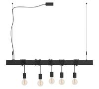 Lámpara colgante EGLO Townshend-B, ideal para mesas de comedor, lámpara de techo colgante, acero en color negro, casquillo E27, longitud 110 cm