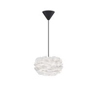 Lámpara Colgante Eos Micro Blanco con Rosetón Cónico en Negro