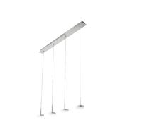 Lámpara Colgante Fabas Luce Dunk De 4 Luces - Led Regulable De 32 W - Aluminio Cepillado Diseño Lineal