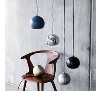Lámpara colgante FRANDSEN Bola, níquel satinado, Ø 18 cm