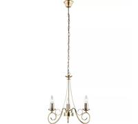Lámpara colgante Globo Lighting, con estructura de metal con acabado en latón envejecido, cable de PVC , diámetro: 400 mm, altura: 1300 mm, excluye 3 bombillas E14 de 40W y 230V