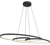 Lámpara colgante Globo Lighting, estructura de metal mate, carcasa de aluminio mate, difusor de plástico opal, cable de PVC , con múltiples niveles de intensidad controlables mediante interruptor de p