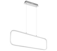 Lámpara colgante Globo Lighting, estructura de metal níquel mate, pantalla de plástico opal, cable de PVC transparente. Dimensiones: 800 x 100 x 1200 mm. Incluye LED de 24W, 230V, 2770 lúmenes (salida