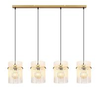 Lámpara colgante Globo Lighting, metal dorado mate, 4 bombillas E27