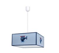 Lampara colgante helicoptero 1xe27 celeste regx35x35 de fabrilamp.