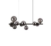Lámpara colgante IDEAL LUX Perlage, 81 cm de largo, negro/ahumado, 10 luces