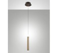 Lámpara colgante individual de latón, modelo Prado, de Fabas Luce. Incluye LED regulable de 6,5 W y diseño moderno