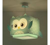 Lámpara colgante infantil Dalber LITTLE OWL, azul, con motivo de búho