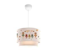 Lámpara colgante infantil lurgan 1xe27 motivo de animales con ropa 70xø30 cm - blanco [lux.pro]