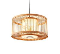 Lámpara Colgante Japonesa de bambú, lámpara de Techo Colgante Hecha a Mano con Pantalla Floral, lámpara de araña Oriental Tipo Farol para Comedor, Dormitorio, Isla de Cocina, salón de té.