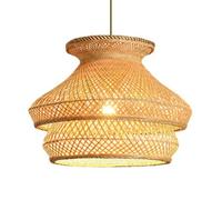 Lámpara Colgante Japonesa de bambú, lámpara de Techo Colgante Hecha a Mano con Pantalla Floral, lámpara de araña Oriental Tipo Farol para Comedor, Dormitorio, Isla de Cocina, salón de té.