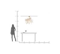 Lámpara colgante KARE Feather Palm, blanca, plumas, Ø 87 cm, G9