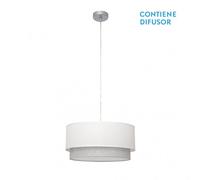 Fabrilamp Lámpara colgante Abrila Kenya – Moderno 3xE27 40 cm Blanco/Gris