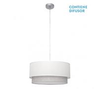 Abrila Kenya Blanco / Gris - Colgante Moderno 3Xe27 50 Cm
