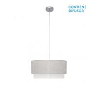 Fabrilamp Lámpara colgante Abrila Kenya 3xE27 40 cm Gris/Blanco