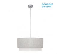 Fabrilamp Lámpara colgante Kenya moderna 3xE27 50 cm Gris/Blanco
