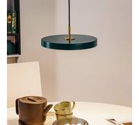 Lámpara colgante LED Asteria Mini de UMAGE, verde oscuro/latón, Ø 31 cm EC:EPREL:887640