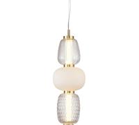 Lámpara colgante LED Caro, dorada, 28W, diseño Milagro