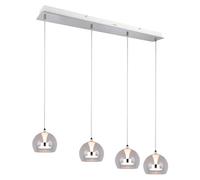 Lámpara colgante LED, color cromado, con regulador de intensidad y selector de temperatura de color, base de 97 cm