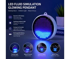 Lámpara Colgante LED con Simulación de Flujo de Agua, Adorno de Escritorio Redondo, Moderno, con Luz Fluida, Ambiente Acuático, Decoración para Escritorio de E-sports, Regalo Creativo White