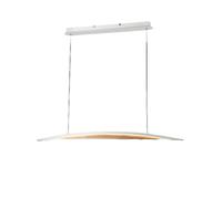 Fabas Luce Lámpara colgante Córdoba LED, longitud 110 cm, metal/madera, atenuable