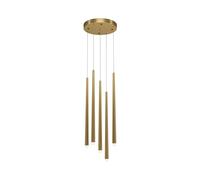 Lámpara Colgante LED De Metal B: 32 Cm En Latón 5 Llamas Cambio De Color