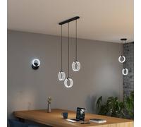Lámpara colgante LED Decor Circle de OSRAM, 3 luces largas, CCT, negro