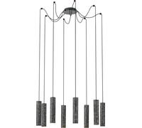 Lámpara colgante LED EGLO Mentalona, ideal para mesas de comedor, lámpara de techo colgante, acero en color antracita, terrazzo en , blanco, casquillo GU10
