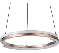 Eglo Lámpara colgante LED Mezzomonte, regulable con mando, iluminación | de techo para comedor, metal negro, bronce y blanco, luz cálida y fría, 4700 lúmenes