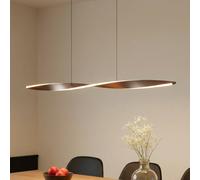 Lámpara colgante LED Lindby Jaren, negro/marrón, 100 cm, CCT