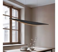 Lámpara colgante LED Lucande Clavit, negra, 140 cm, atenuable