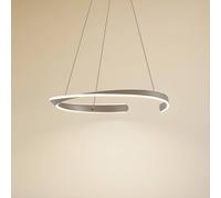 Lámpara colgante LED Lucande Eloura, plateada, Ø58 cm, metal, CCT