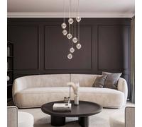 Lucande LED Lámpara colgante Hayley (Diseño) en Plateado hecho de Vidrio e.o. para Salón & Comedor (9 llamas, lámpara vidrio, mesa comedor