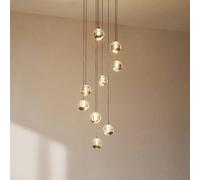 Lámpara colgante LED Lucande Hayley, negra, 9 luces, cristal