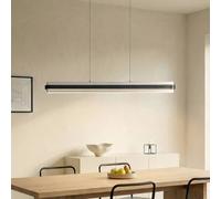 Lámpara colgante LED Lucande Tarnin, negro/níquel, 98 cm