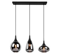 Trio-Leuchten Lámpara de techo colgante Lumina 317000332 metal, cristal, 3 bombillas E14 negro mate