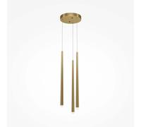 Lámpara colgante LED Maytoni Cascade, con 3 bombillas de 19W, en color latón y blanco neutro