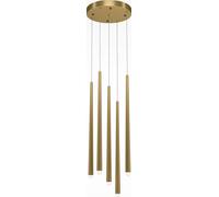 Lámpara colgante LED Maytoni Cascade, con 5 focos de 30W, en latón con acabado blanco neutro