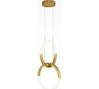 Lámpara colgante LED Maytoni Node, 2 bombillas de 18W, color dorado, índice de reproducción cromática 90Ra, luz blanca cálida