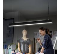 Lámpara colgante LED OSRAM Office line Cuboid negro 4000 K atenuable