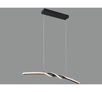 Reality Leuchten Lámpara colgante LED Ginko, negro mate, metal, longitud 79 cm