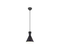 Lámpara colgante LED regulable con pantalla cónica, diámetro de 20 cm, de metal, color negro mate