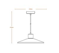 Lámpara colgante LEDVANCE Concrete Wood, Ø 32 cm, hormigón, gris