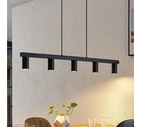 Lámpara colgante Lindby Baliko, negra, 116 cm, 5 luces, GU10