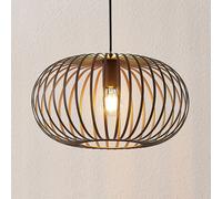 Lámpara colgante Lindby Nahele, marrón, metal, Ø 40 cm, E27