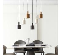 Lámpara colgante Lindby Ovelia, marrón/café/beige, 6 luces, E27