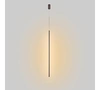 Lámpara Colgante Lineal Negra, Candelabro de Tiras de Aluminio con Pantalla de Silicona Blanca, Lámpara Colgante Led Moderna de Tubo Largo, Iluminación Decorativa Sencilla para Mesita de Noche, Bañado