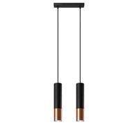 Lámpara colgante Loopez 2 negro/cobre