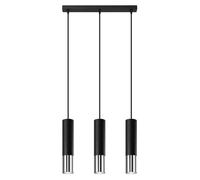 Lámpara colgante Loopez 3l negro/cromo