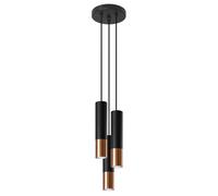 Sollux Lighting Loopez lámpara colgante 3x40 W negro-cobre SL.0949